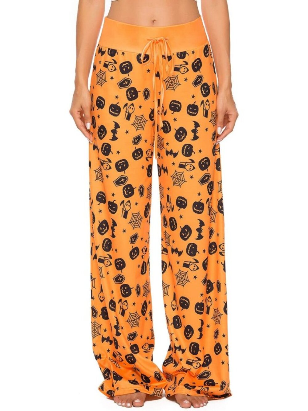 Spooky Halloween Pajama Pants for Women | Pumpkin Ghost Lounge Bottoms PJs